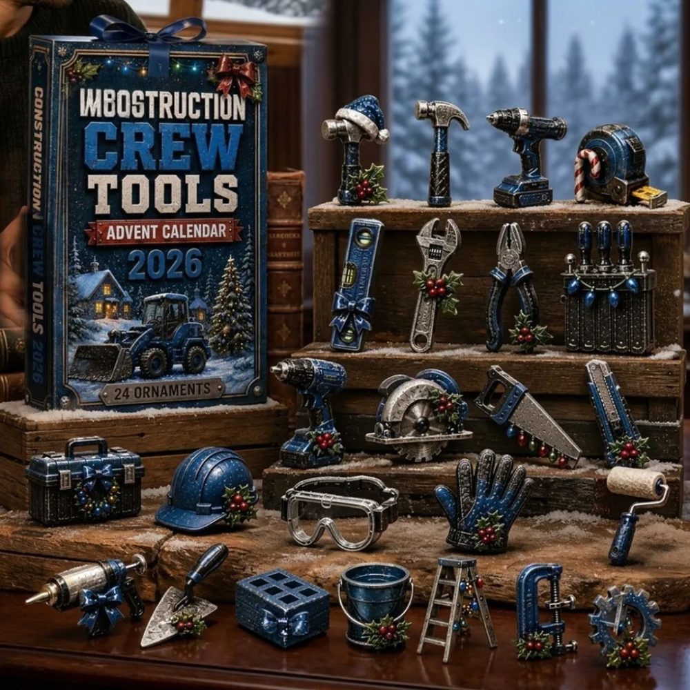 Construction Crew Tools 2026 Advent Calendar 24 Ornaments Christmas Gift For Dad