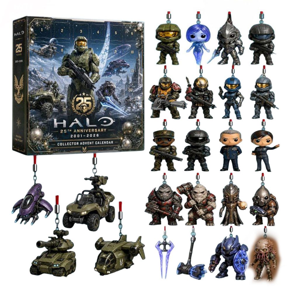 Halo 25Th Anniversary Collector Advent Calendar Christmas Tree Ornaments Gifts For Halo Fans