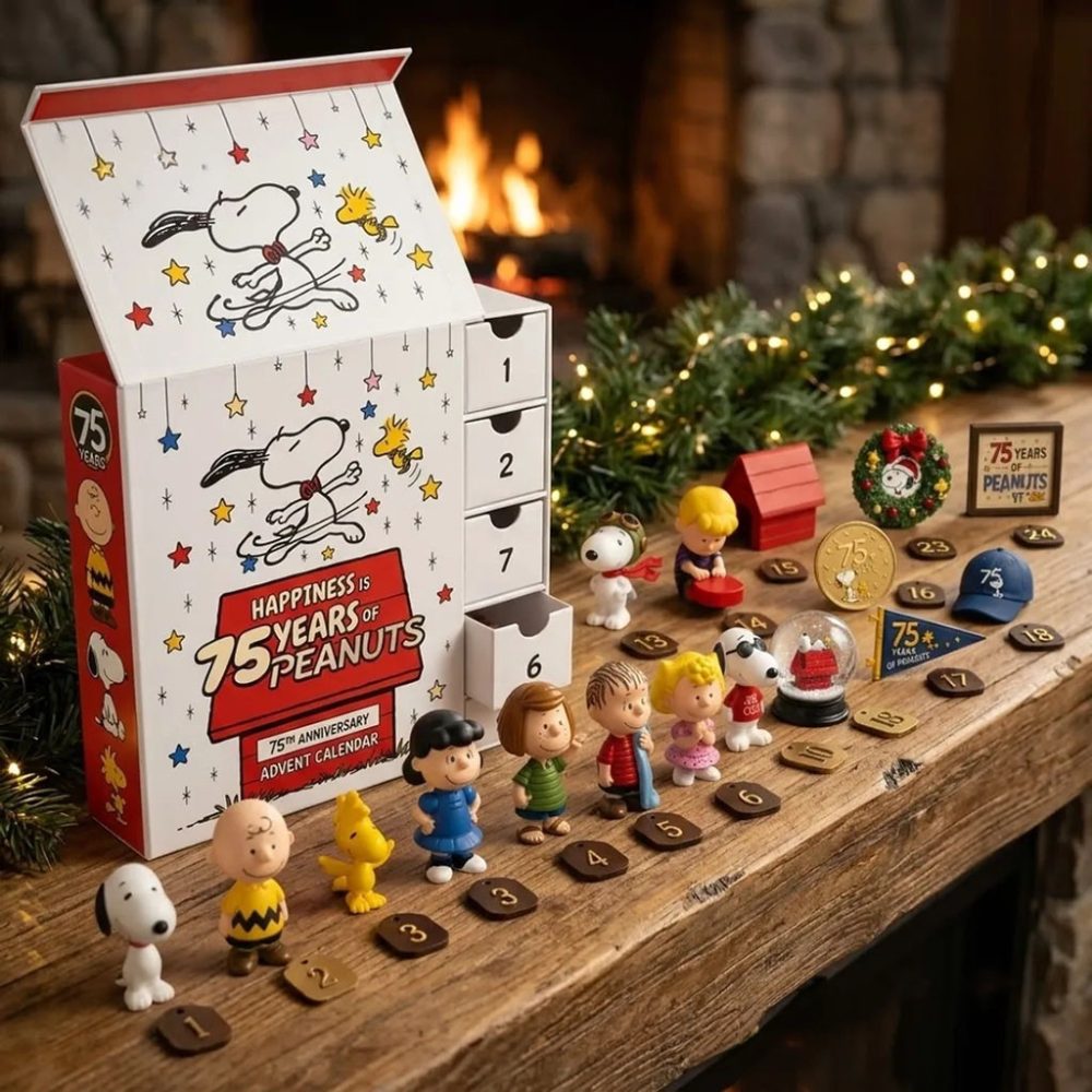 Peanuts 75Th Anniversary 24-Piece Christmas Advent Calendar Christmas Tree Ornaments Decor