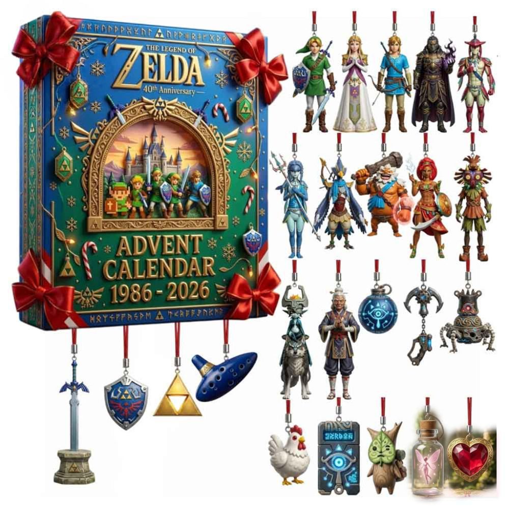 The Legend Of Zelda Merch 40Th Anniversary Advent Calendar Xmas Tree Ornaments Fans Gifts