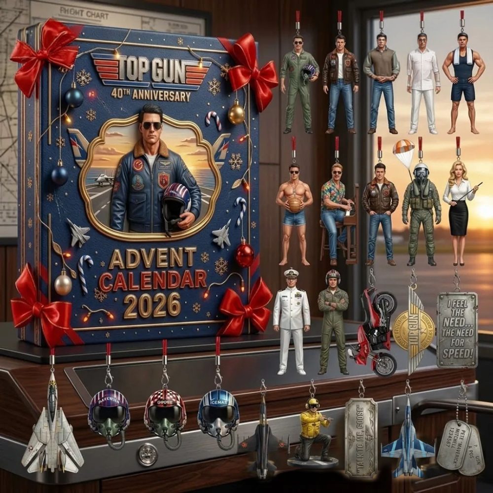 Top Gun Merch 40Th Anniversary 2026 Advent Calendar Christmas Tree Ornaments Fans Gifts