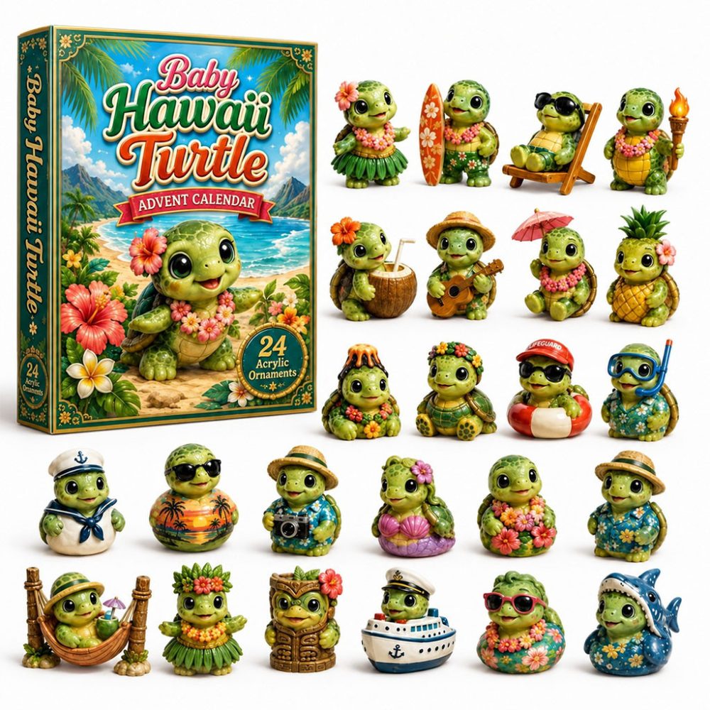 Baby Hawaii Turtle Advent Calendar 2026 Christmas Tree Ornament Gifts For Turtle Lovers