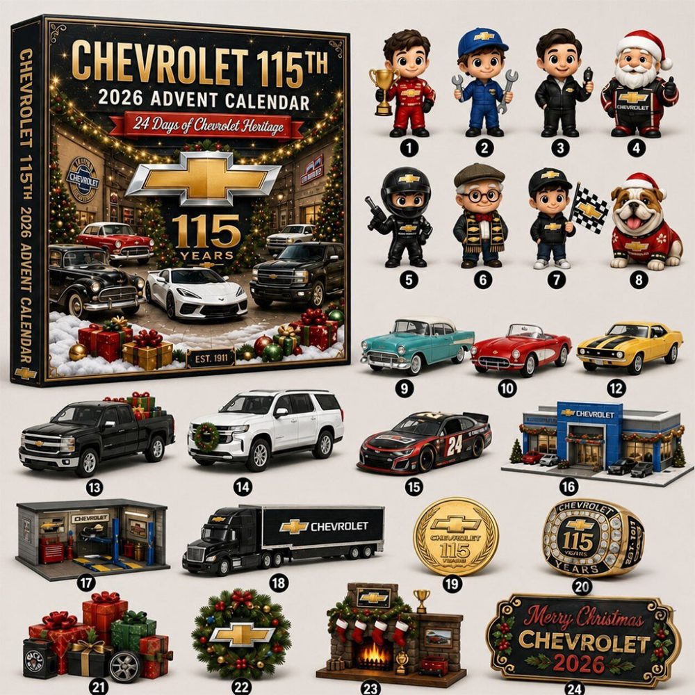 Chevrolet Car 115Th Anniversary 2026 Advent Calendar Christmas Ornaments Gift For Husband