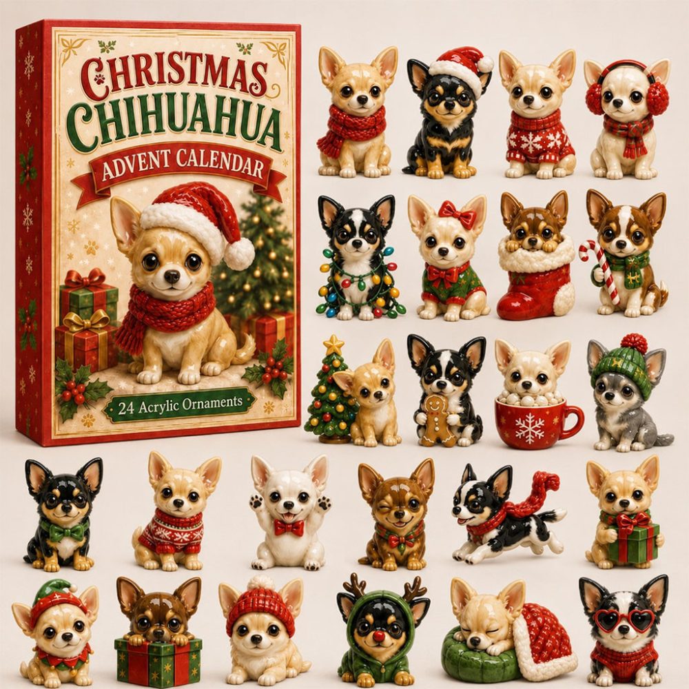 Chihuahua Advent Calendar 2026 24 Days Christmas Tree Ornaments Chihuahua Lovers Holiday Gift