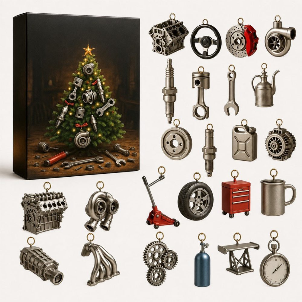 Gearheads Christmas Garage Advent Calendar 2026 24 Days Automotive Mystery Ornaments Car Lover Gift