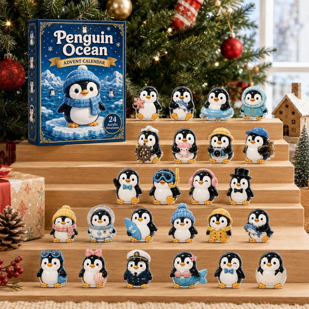Penguin Ocean Advent Calendar 2026 24 Days Christmas Mystery Ornaments Penguin Lover Holiday Gift