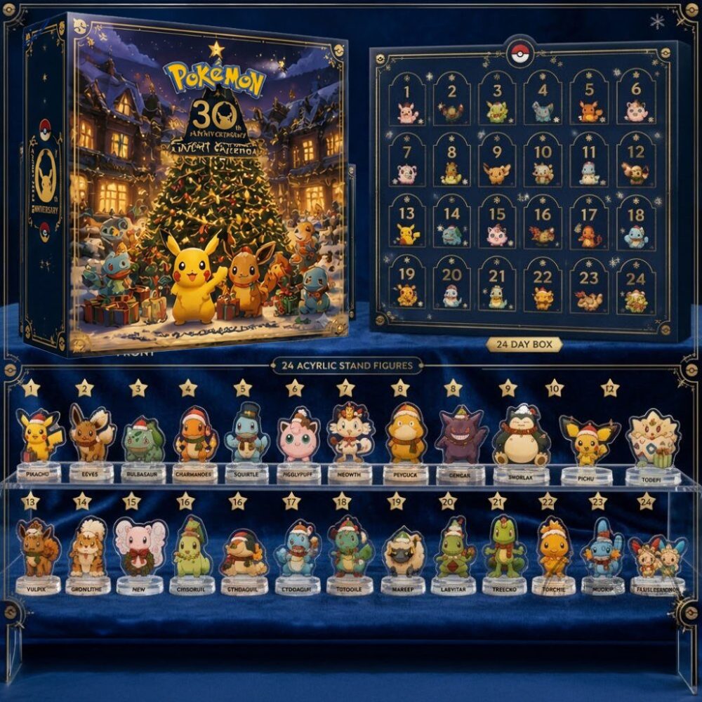 Pokemon 30Th Anniversary Advent Calendar Acrylic Christmas Ornament Pokemon Merch Gifts