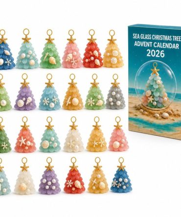 Sea Glass Christmas Tree Ornament Advent Calendar 2026 24 Days Coastal Holiday Countdown Gift