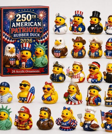 Us American Patriotic Rubber Duck Advent Calendar 2026 24 Days Christmas Mystery Ornaments Decor
