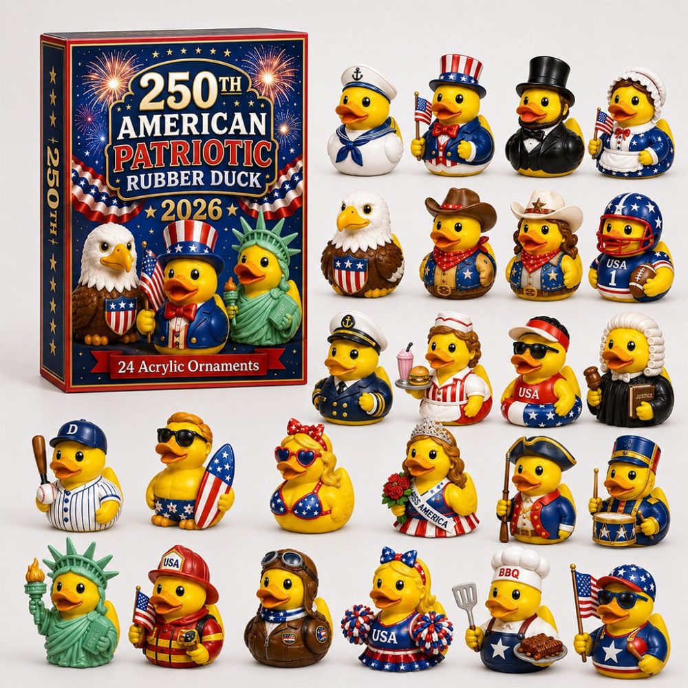 Us American Patriotic Rubber Duck Advent Calendar 2026 24 Days Christmas Mystery Ornaments Decor