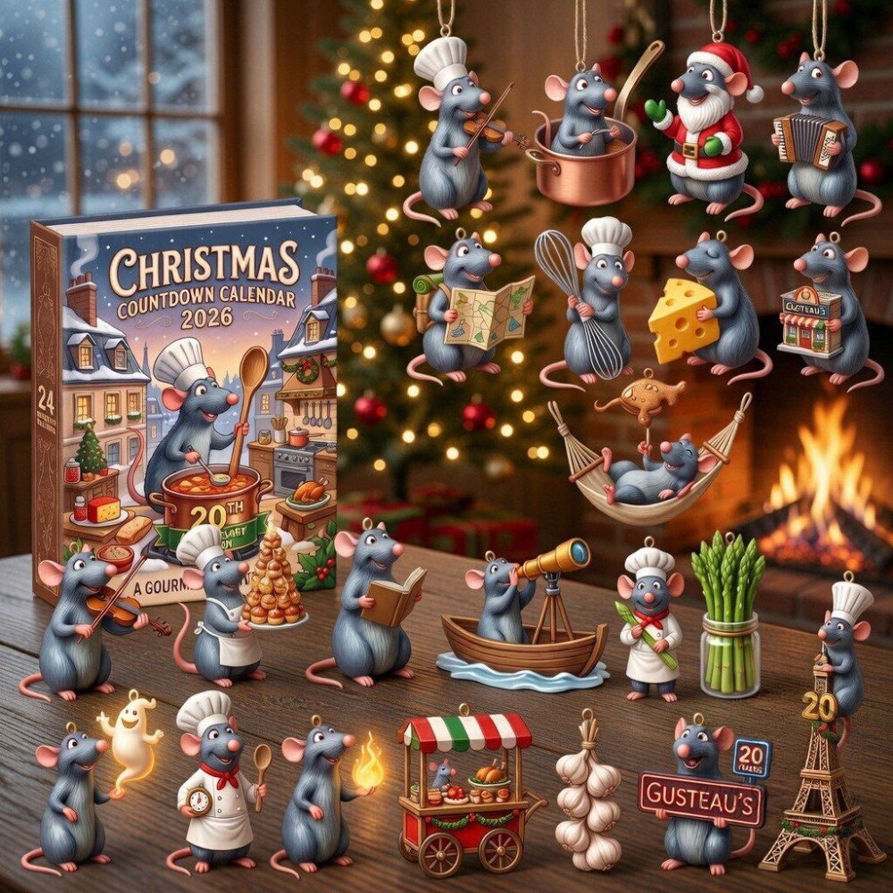 Chef Rat Gourmet Adventure Advent Calendar 2026 24-Day Chef Mouse Christmas Ornaments Box