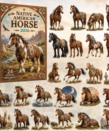 Native American Horse Advent Calendar 2026 24-Day Acrylic Ornaments Christmas Countdown Box