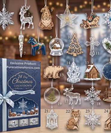 Nordic Winter Wonderland Christmas Advent Calendar 24 Days Christmas Ornaments Best Gifts