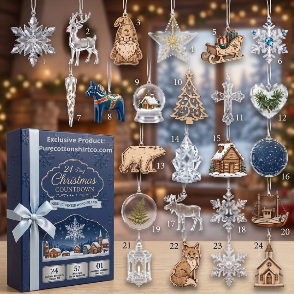 Nordic Winter Wonderland Christmas Advent Calendar 24 Days Christmas Ornaments Best Gifts