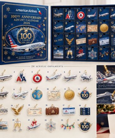 American Airlines 100Th Anniversary Advent Calendar 2026 24 Days Flat Christmas Ornaments Box