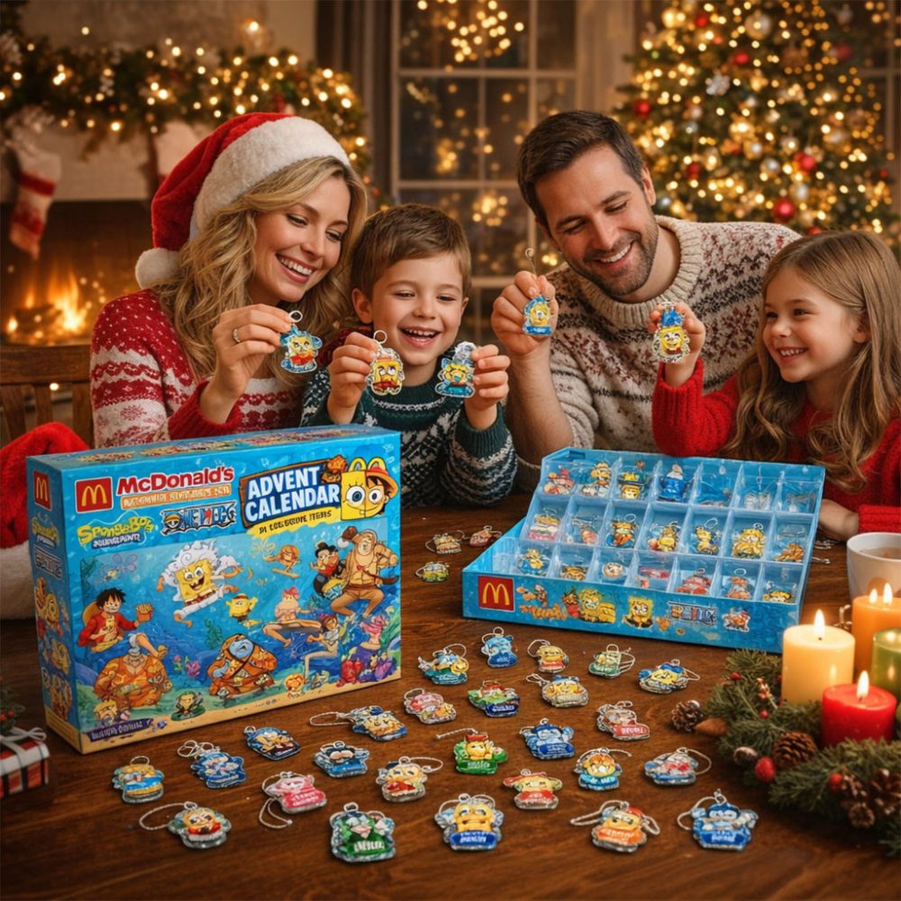 Mcdonald'S X Spongebob Squarepants X One Piece Advent Calendar 2026 Christmas Ornaments Box
