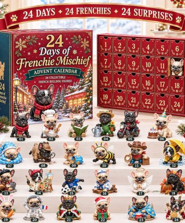 24 Days Of Frenchie Mischief French Bulldog Advent Calendar Christmas Ornaments Xmas Tree Decor