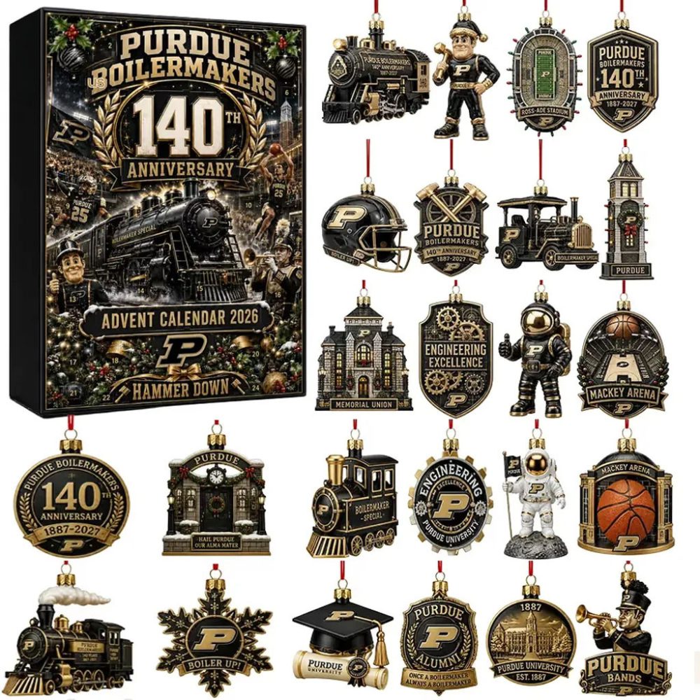 Purdue Boilermakers 140Th Anniversary Advent Calendar 2026 Christmas Ornaments Holiday Decor