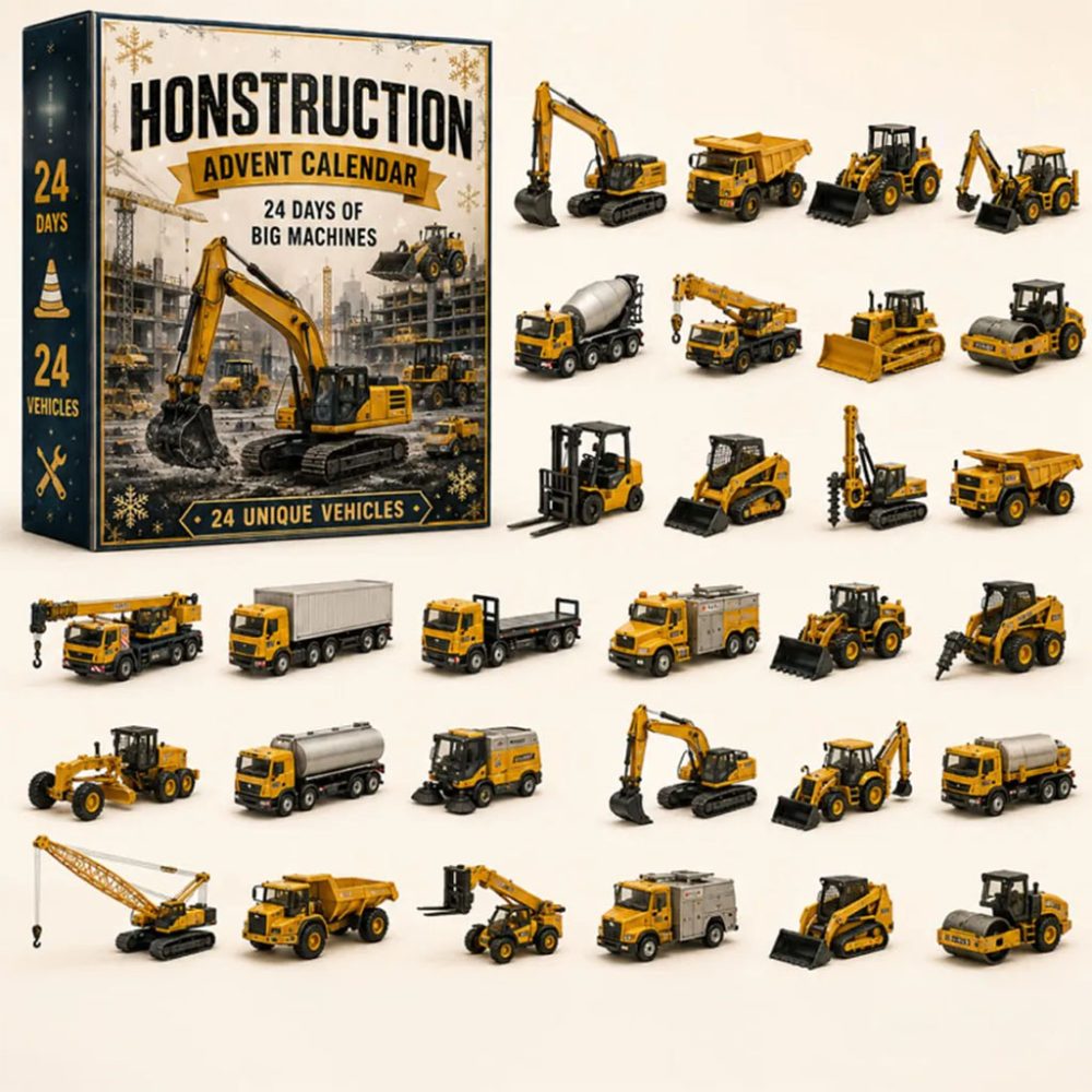 Construction Vehicles Advent Calendar 2026 24 Days Of Big Machines Christmas Ornaments Decor