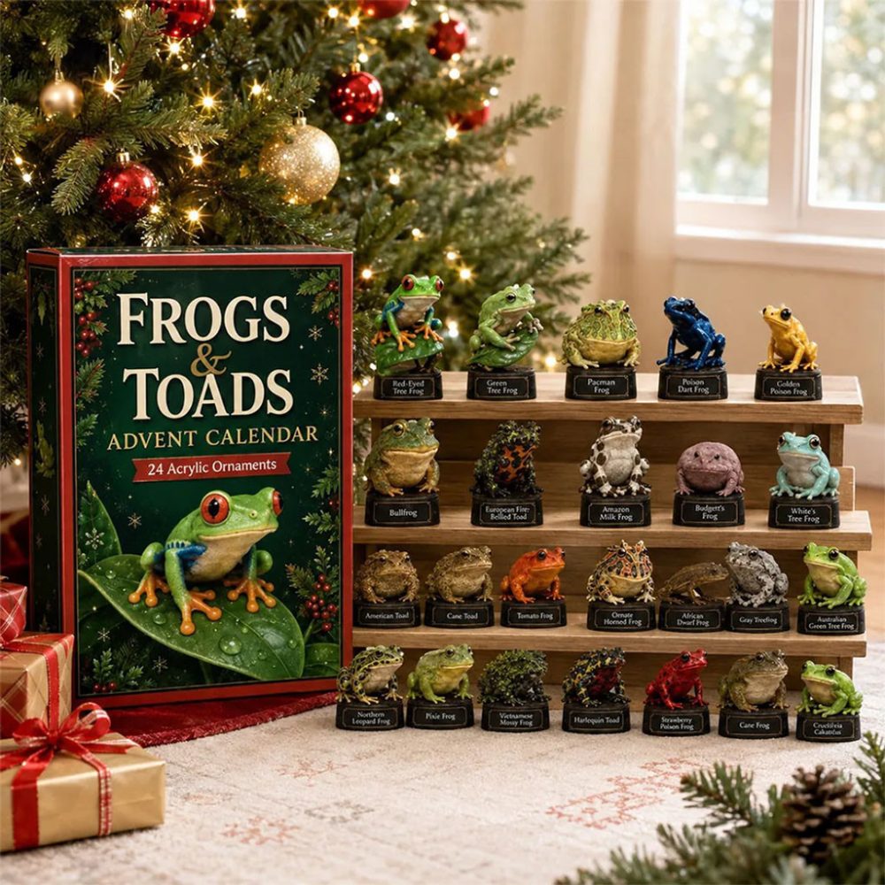 Frogs And Toads Advent Calendar 2026 Christmas Tree Ornaments Gift For Nature Lovers