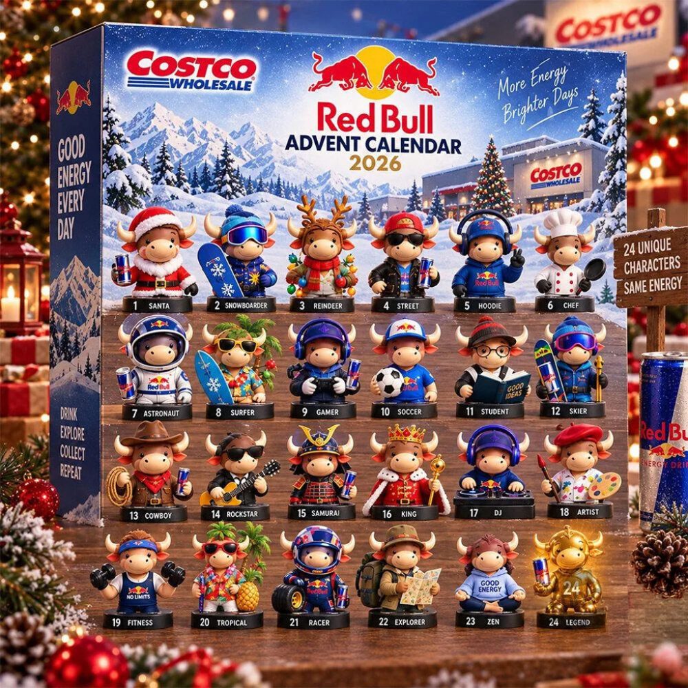 Costco Red Bull Advent Calendar 2026 24-Day Christmas Ornaments Countdown Collectible Fan Gifts
