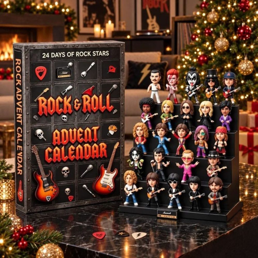 Rock And Roll Christmas Ornaments Advent Calendar 2026 24-Day Countdown Holiday Tree Decor