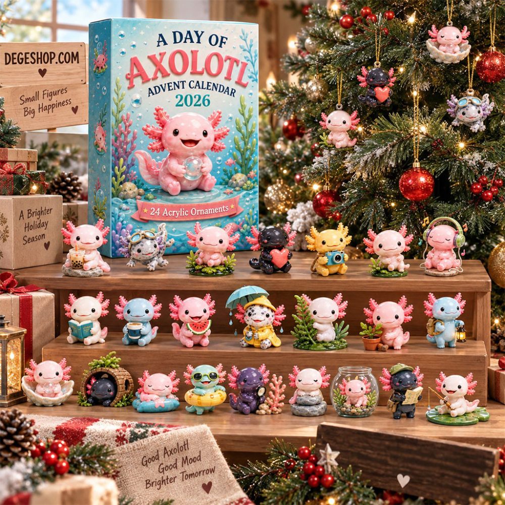 Axolotl Advent Calendar 24 Days Of Christmas Ornaments Axolotl Merch Cute Gift For Xmas