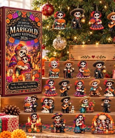 Skull Dia De Muertos Marigold Family Keepsakes Advent Calendar Christmas Ornament Family Gifts