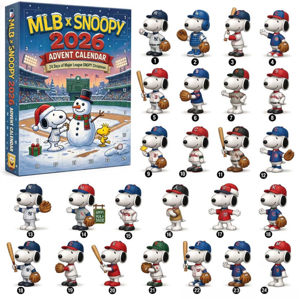 Snoopy X Baseball 2026 Advent Calendar Christmas Ornaments Snoopy Merch Gift For Baseball Fans