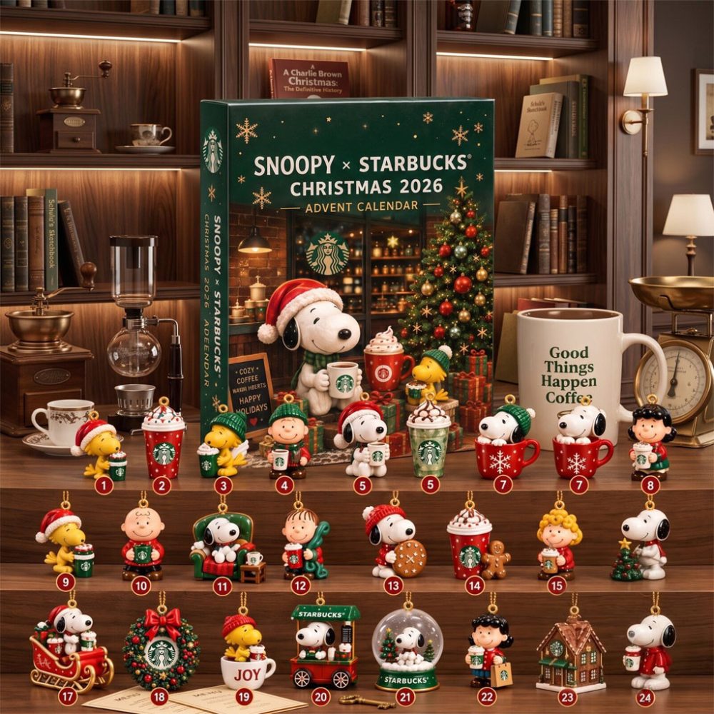 Starbucks Peanuts Merch Snoopy Christmas 2026 Advent Calendar Xmas Tree Ornaments Snoopy Merch