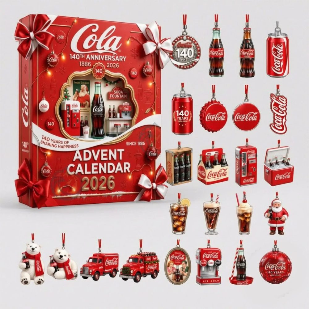 Coca Cola Drinking 140 Years Of Sharing Happiness 2026 Advent Calendar Christmas Ornaments