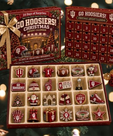 Indiana Hoosiers Crimson And Cream Christmas Advent Calendar Xmas Ornaments Hoosiers Merch