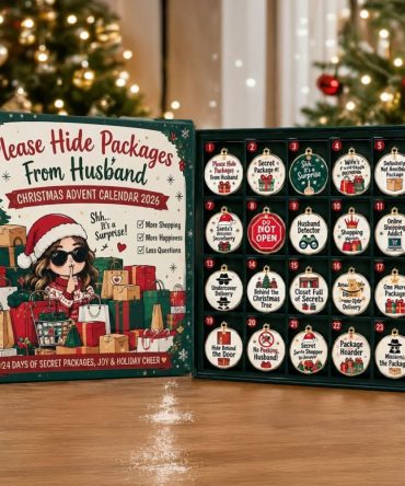 Please Hide Packages From Husband Advent Calendar 2026 Christmas Ornaments Countdown Box