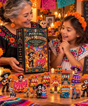 Pueblo Del Dia De Muertos 2026 Advent Calendar 24-Day Day Of The Dead Ornaments Countdown Box
