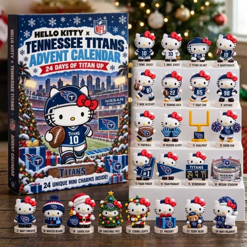 Hello Kitty X Tennessee Titans Advent Calendar 24 Days Of Titan Up Christmas Ornaments Fan Gift
