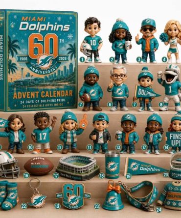 Miami Dolphins 60Th Anniversary 2026 Advent Calendar Christmas Ornaments Miami Football Merch