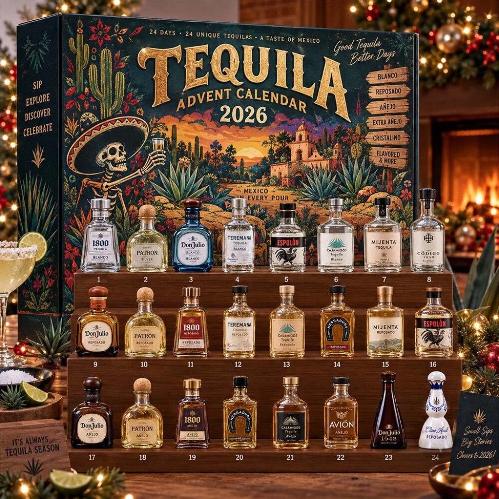 Tequila Advent Calendar 2026 Christmas Tree Ornaments Tequila Merch Gifts For Drinkers