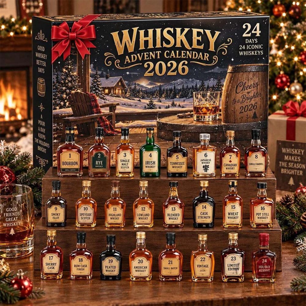 Whiskey Advent Calendar 2026 24 Days Of Iconic Whiskeys Christmas Ornaments Xmas Gift For Dad