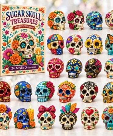 24 Days Of Sugar Skull Treasures Advent Calendar Day Of The Dead Holiday Ornaments Gifts