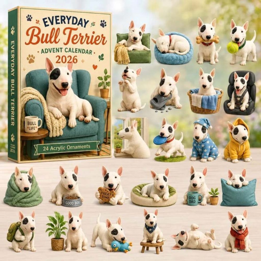 Everyday Bull Terrier Advent Calendar 2026 24 Days Of Christmas Ornaments Gift For Dog Lovers