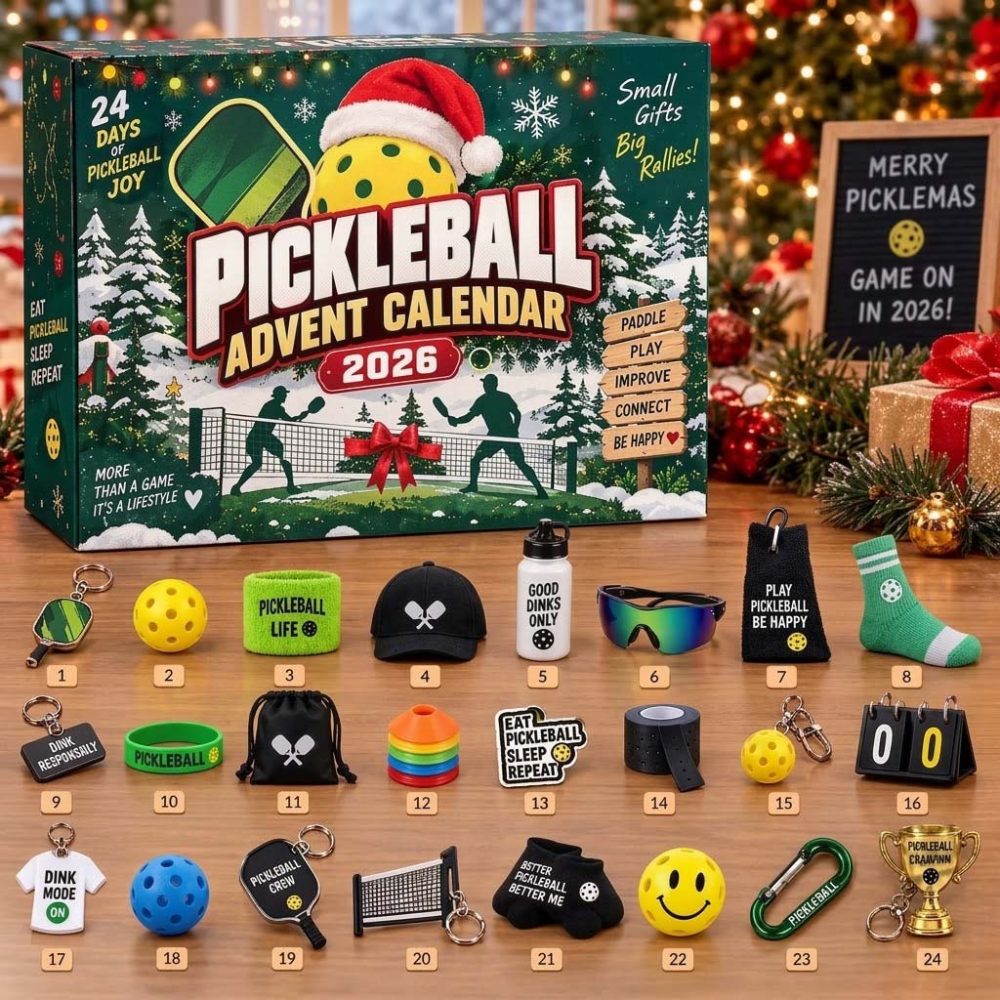 Pickleball Advent Calendar 2026 24 Days Of Fun Christmas Ornaments Gift For Pickleball Lover