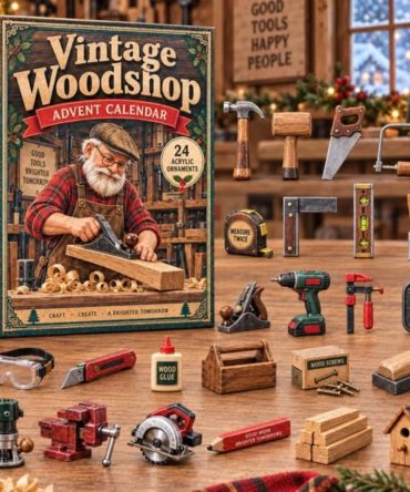 Vintage Wood Shop Advent Calendar 24 Days Of Christmas Ornaments Xmas Gift For Fathers