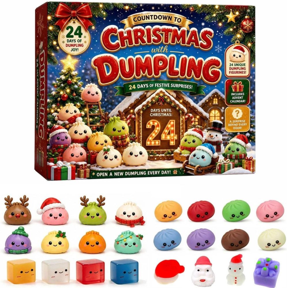 Christmas With Dumpling Advent Calendar 24 Days Squishy Toys Christmas Countdown Box Xmas Gifts
