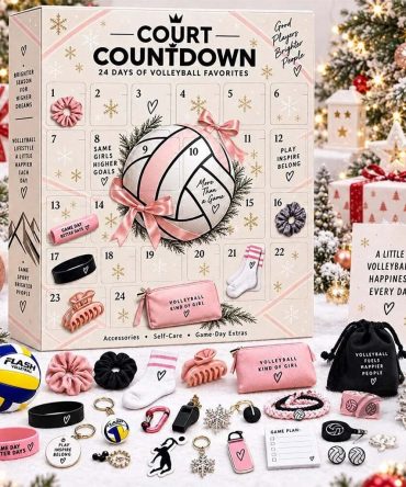 Court Countdown Volleyball Advent Calendar 2026 Christmas Ornaments Volleyball Fan Gift For Her
