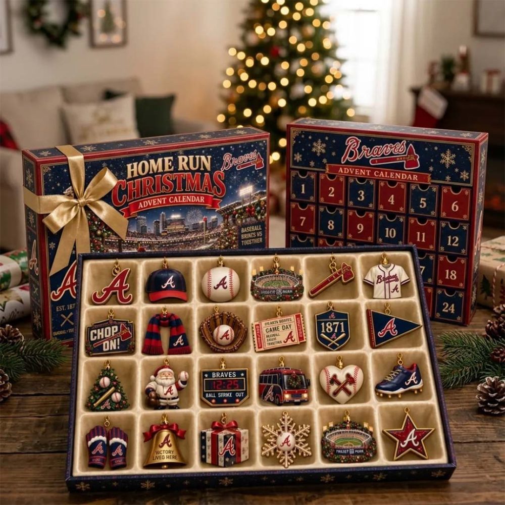 Atlanta Braves Advent Calendar Home Run Christmas Ornament Atlanta Braves Merch Baseball Gifts