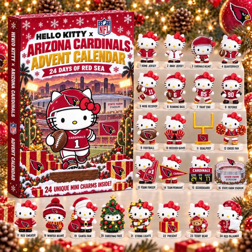 Hello Kitty X Arizona Cardinals Advent Calendar 24 Days Of Red Sea Christmas Ornament Fan Gifts