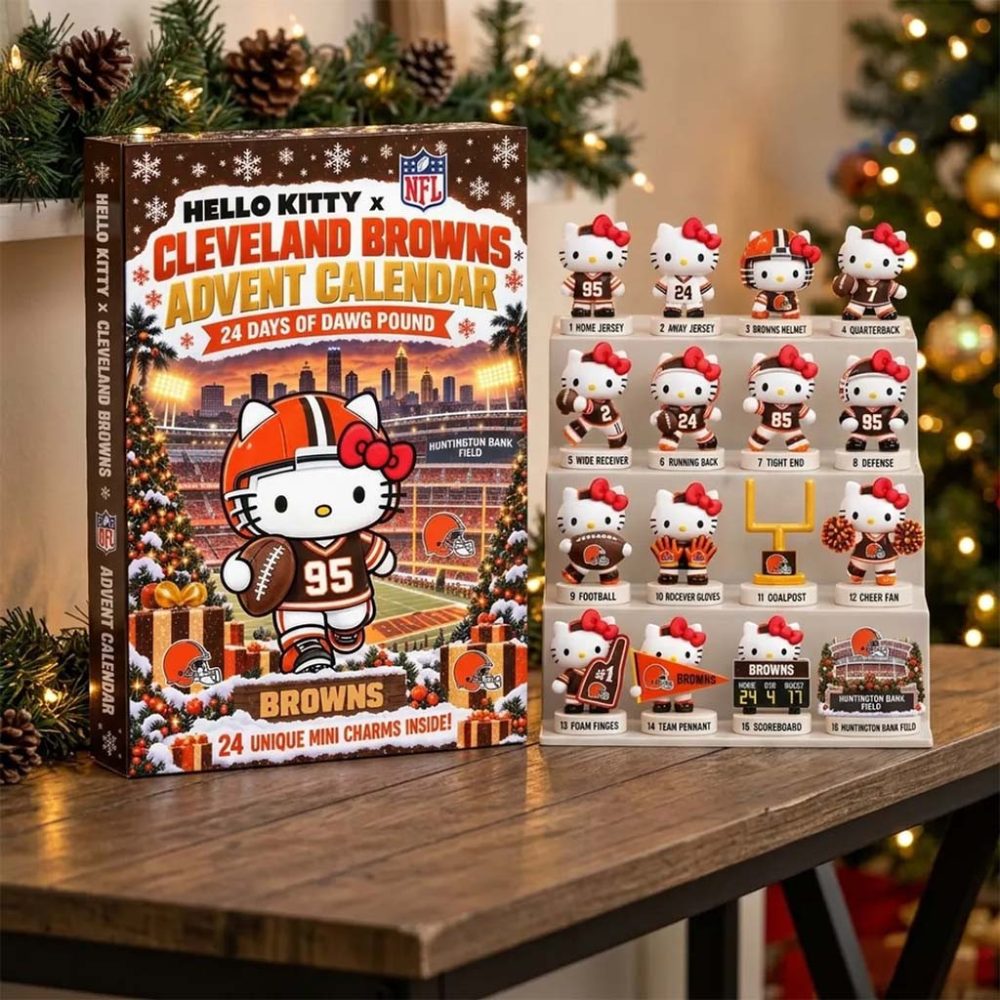 Hello Kitty X Cleveland Browns Advent Calendar 24 Days Of Dawg Pound Christmas Ornaments