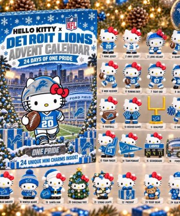 Hello Kitty X Detroit Lions Advent Calendar Christmas Tree Ornaments Lions Merch Gifts For Fan
