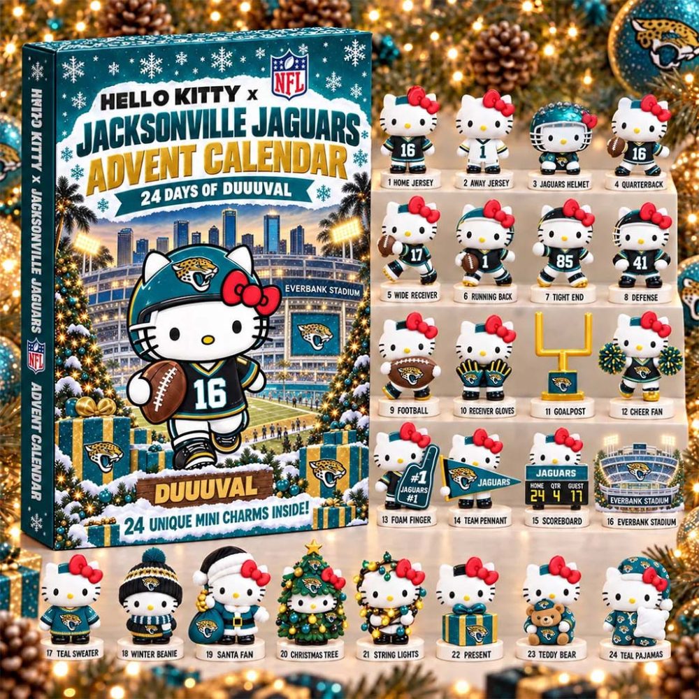 Hello Kitty X Jacksonville Jaguars Advent Calendar Christmas Tree Ornaments Jaguars Merch Gifts