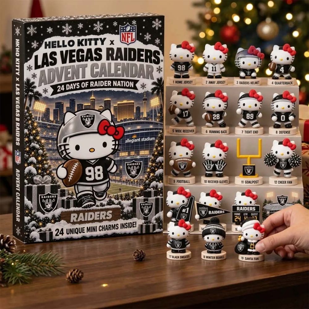 Hello Kitty X Las Vegas Raiders Advent Calendar Xmas Tree Ornaments Lv Raiders Merch Fan Gifts
